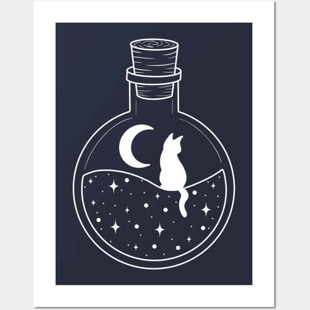 Magical Cat Potion Wall Art by Side Quest Studios